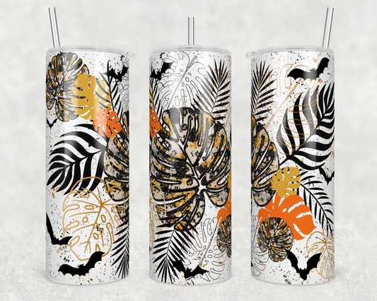 Halloween Monstera - Halloween - Sublimation or Waterslide Wrap - 20oz and 30oz