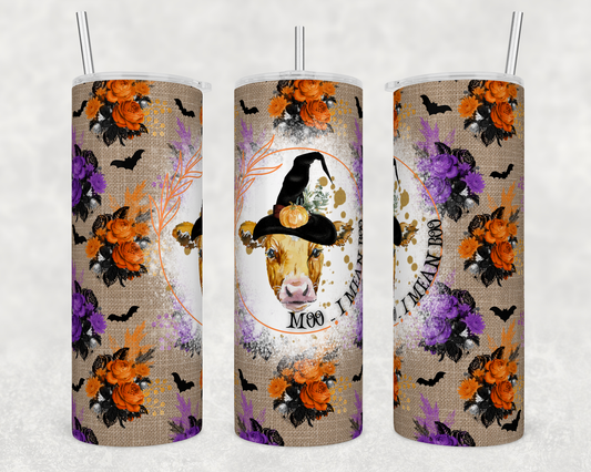 Moo Boo Cow - Halloween - Sublimation or Waterslide Wrap - 20oz and 30oz