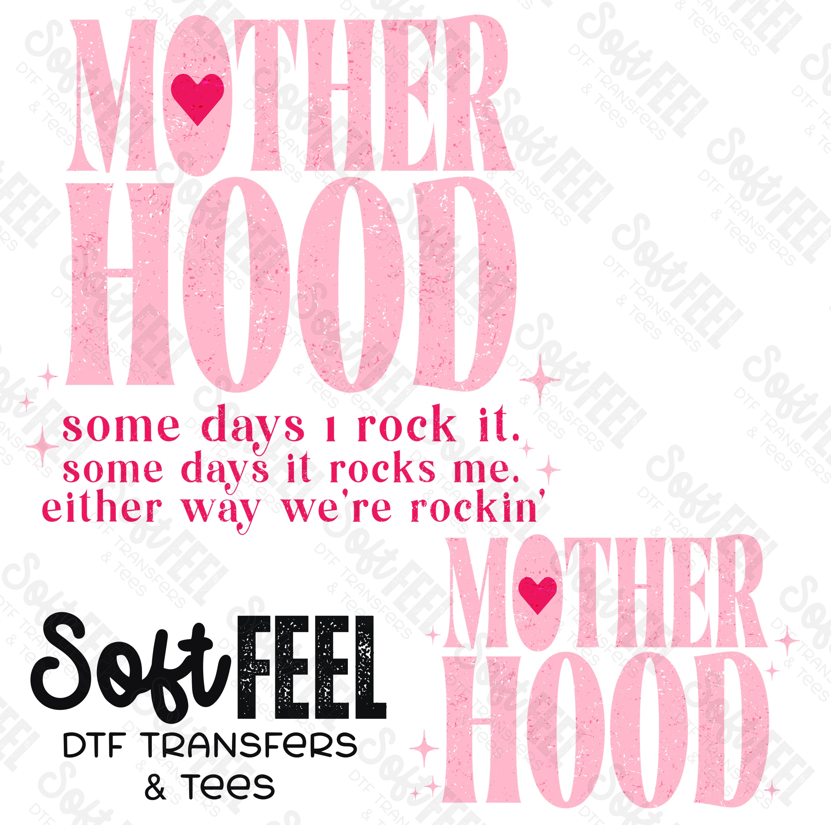 MotherHood Rocks Me - Women&#39;s / Snarky Humor - Direct To Film Transfer / DTF - Heat Press Clothing Transfer