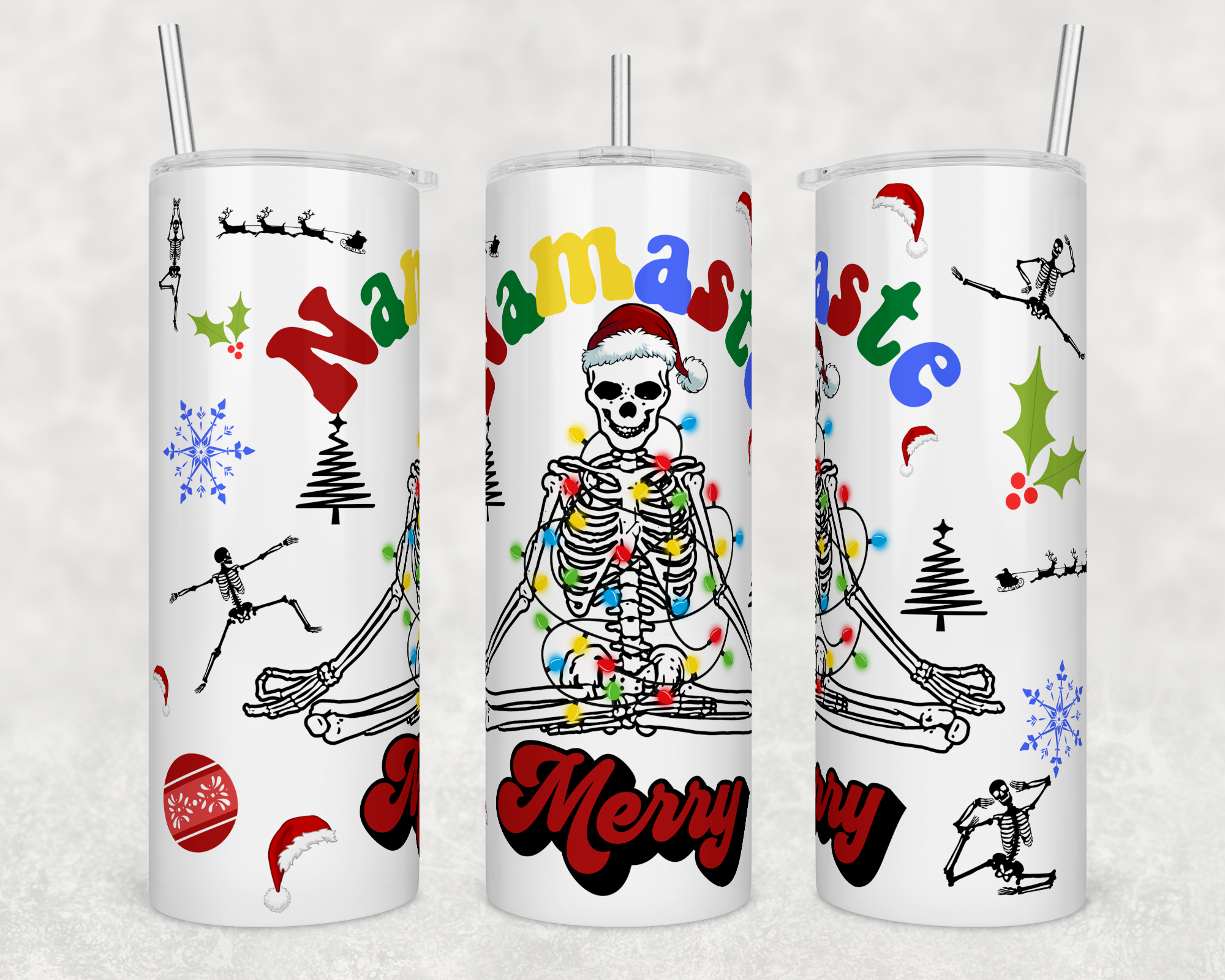 Namaste Merry - Sublimation or Waterslide Wrap - 20oz and 30oz