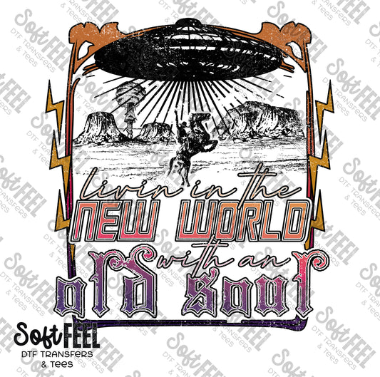 New World Old Soul - Country Western / Political / Music - Direct To Film Transfer / DTF - Heat Press Clothing Transfer