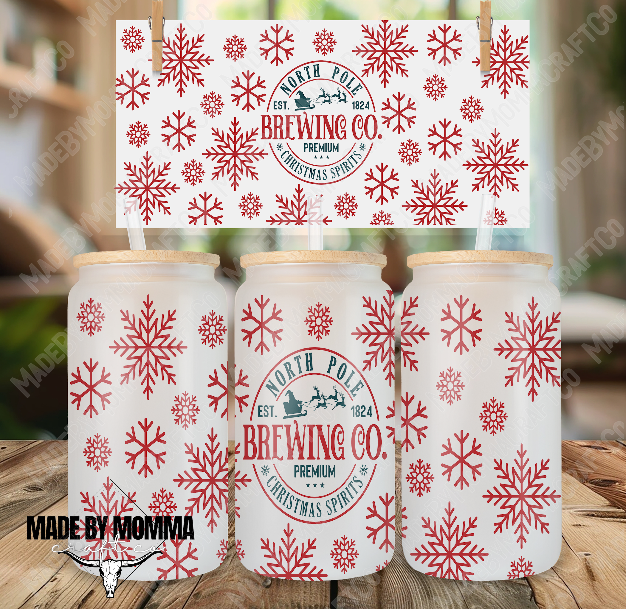 North Pole Brewing 16oz UV DTF or Sublimation Wrap