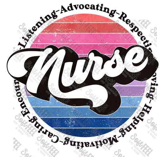 Nurse Circle - Occupations / Nursing - Direct To Film Transfer / DTF - Heat Press Clothing Transfer