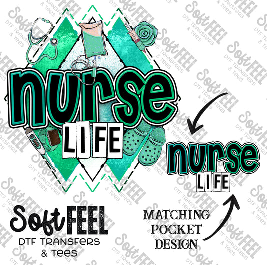 Nurse Life Teal - Nurse - Direct To Film Transfer / DTF - Heat Press Clothing Transfer