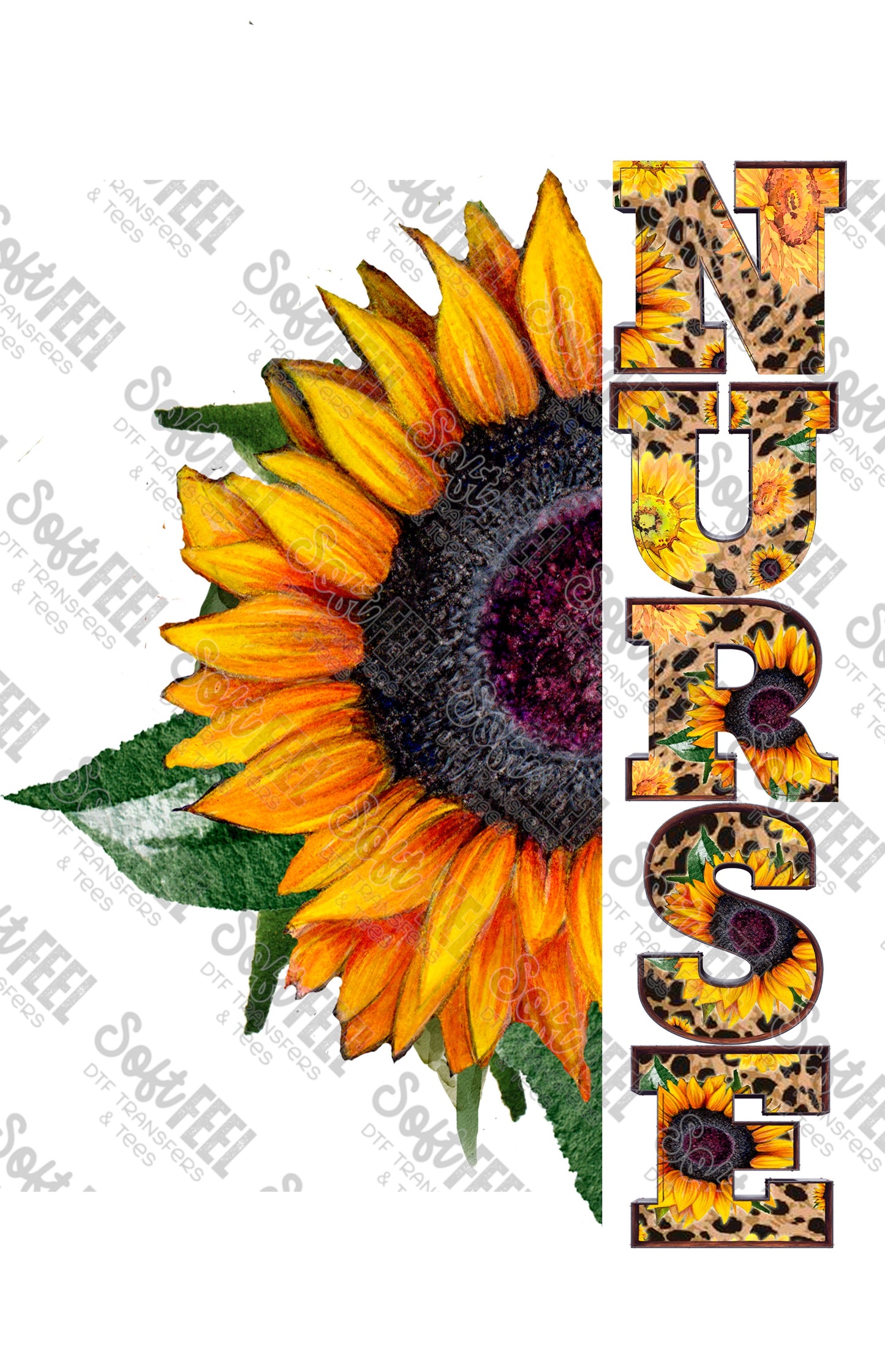 Nurse Sunflower  - Occupations / Nursing - Direct To Film Transfer / DTF - Heat Press Clothing Transfer