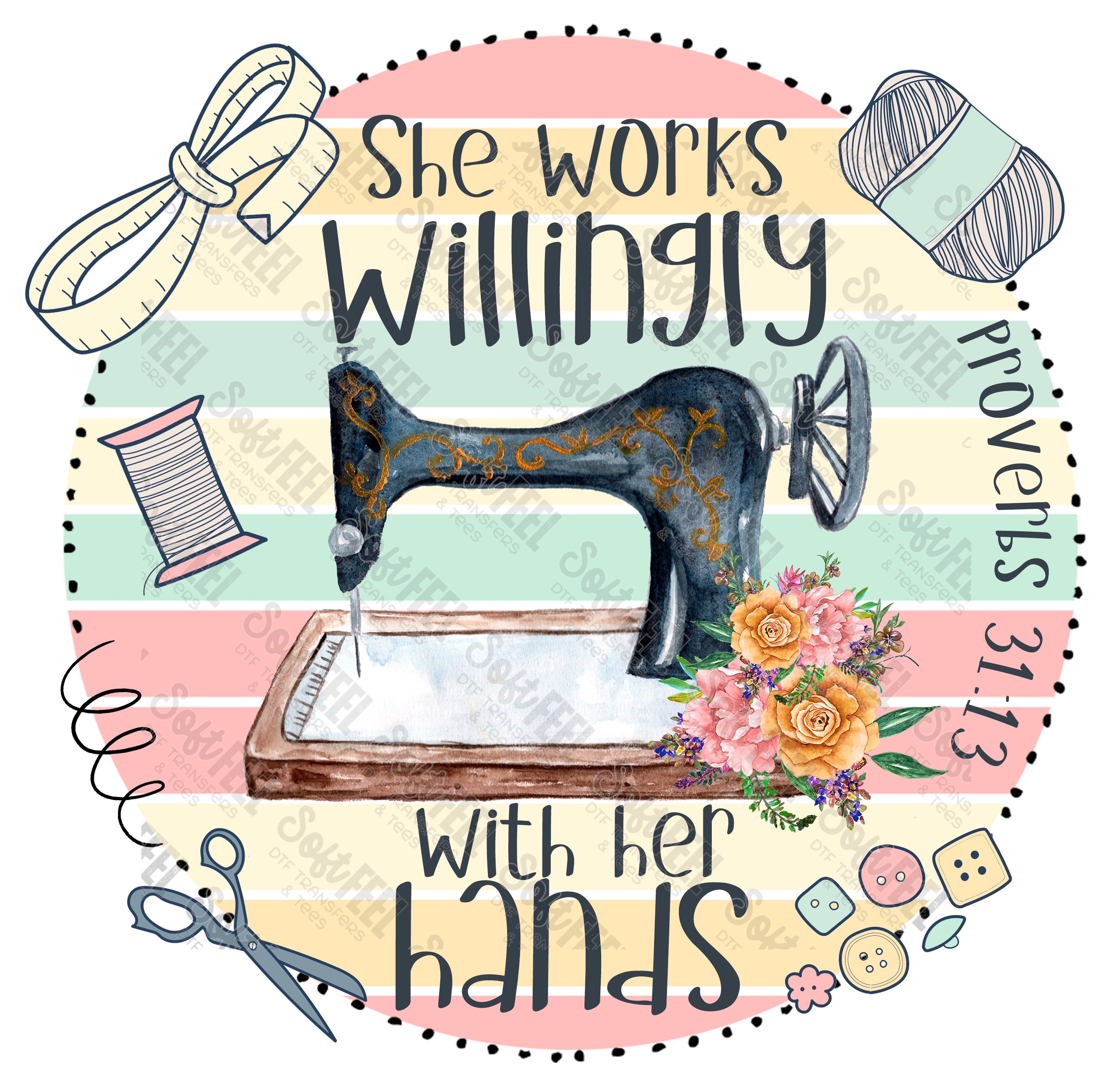 She works willingly with her hands - Women&#39;s / Occupations  - Direct To Film Transfer / DTF - Heat Press Clothing Transfer