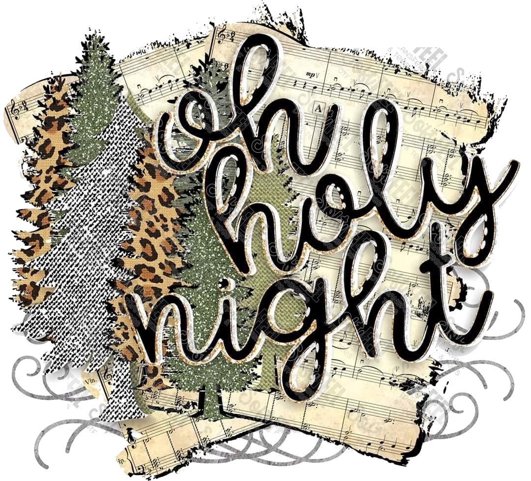 Oh holy Night - Christmas / Music  - Direct To Film Transfer / DTF - Heat Press Clothing Transfer