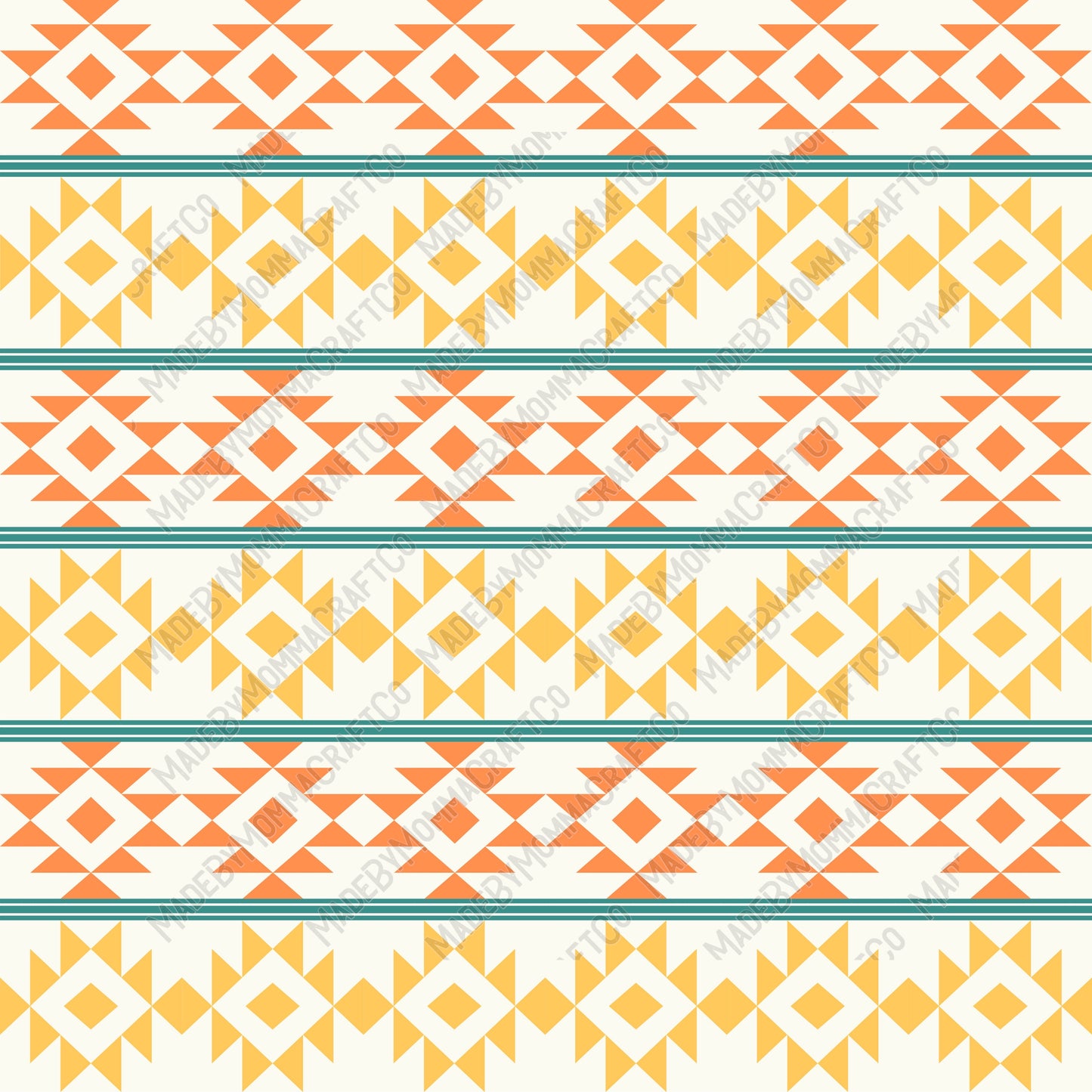 Orange And Yellow Aztec Patterns 1 - Vinyl Or Waterslide Seamless Wrap