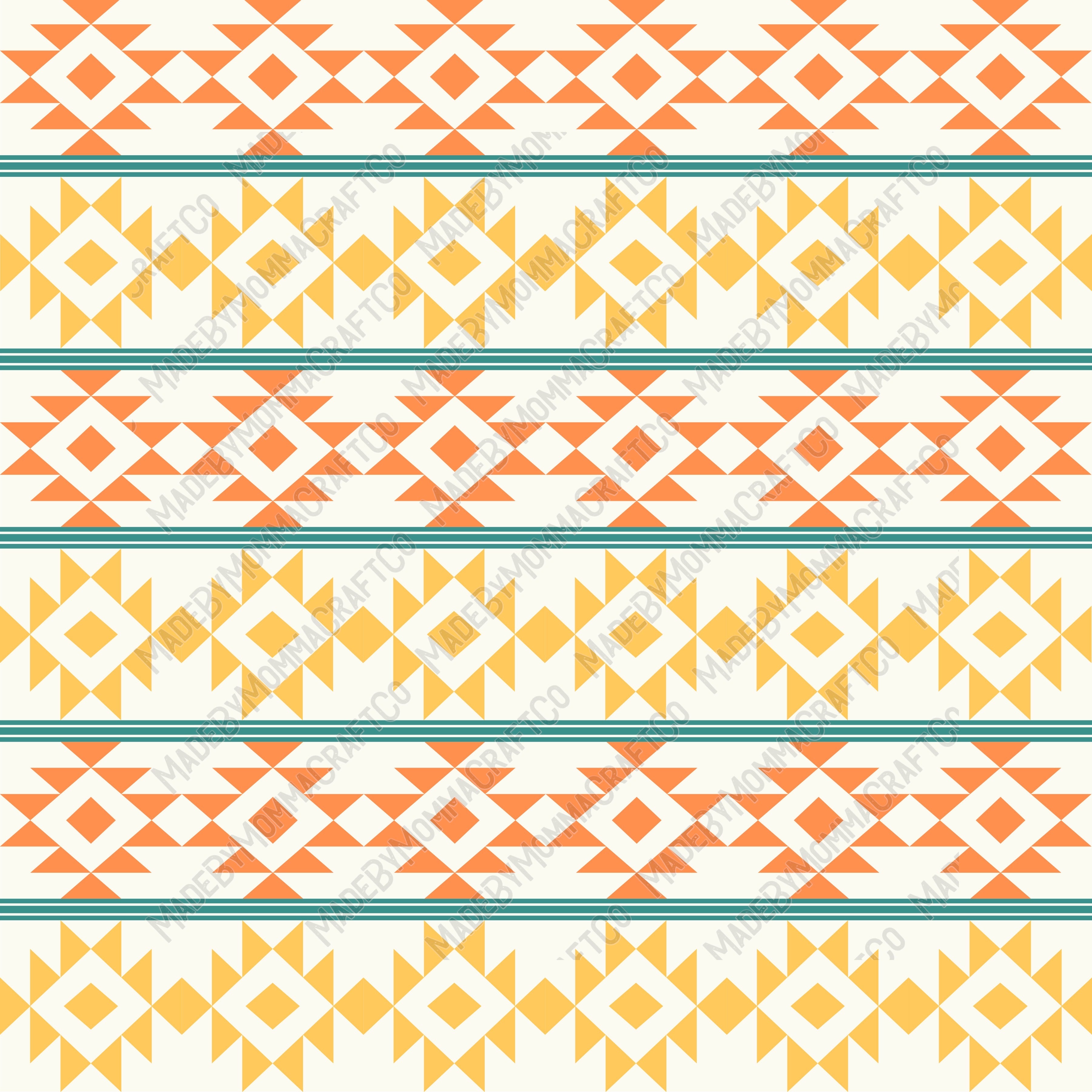 Orange And Yellow Aztec Patterns 1 - Vinyl Or Waterslide Seamless Wrap