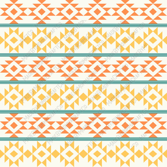 Orange And Yellow Aztec Patterns 1 - Vinyl Or Waterslide Seamless Wrap