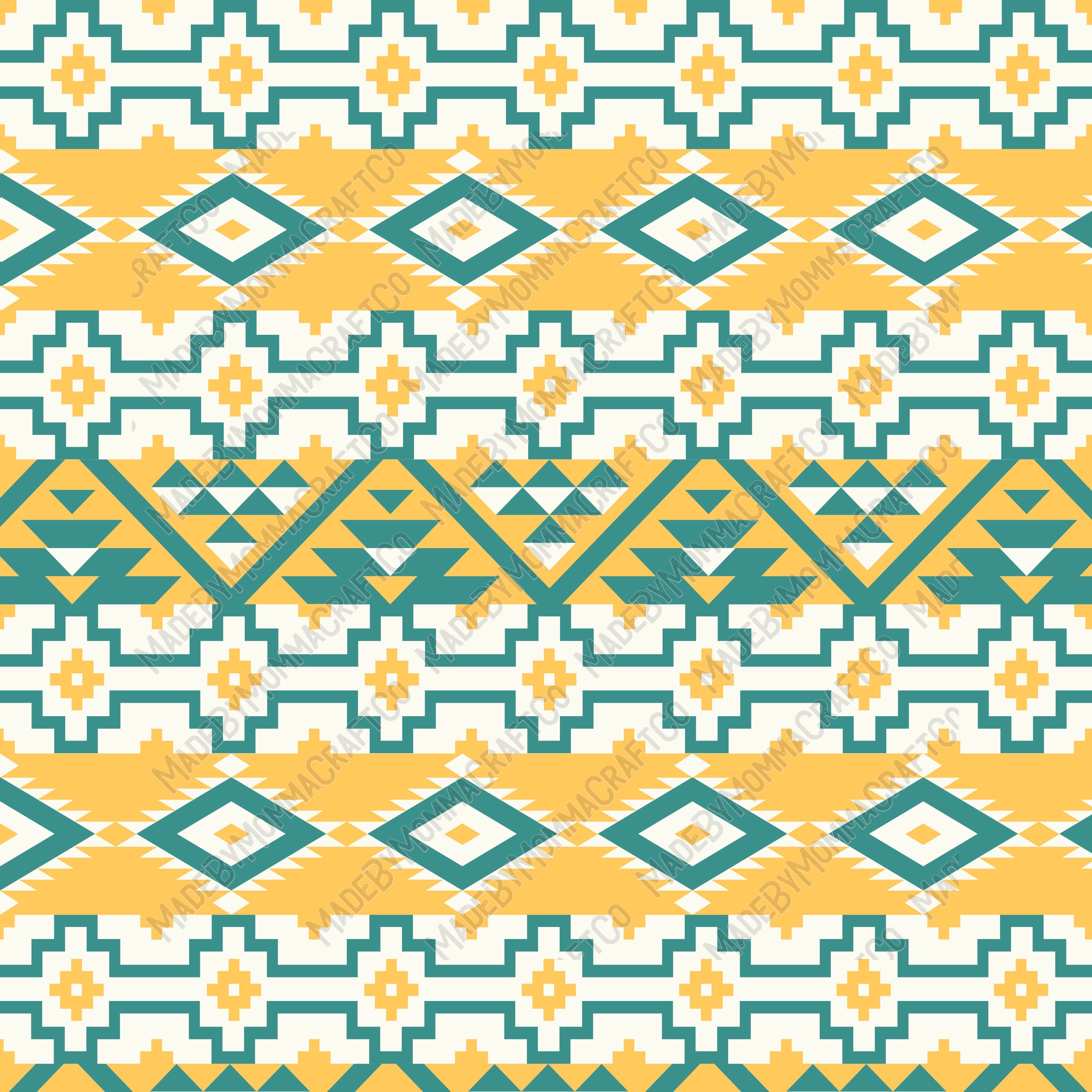 Orange And Yellow Aztec Patterns 10 - Vinyl Or Waterslide Seamless Wrap