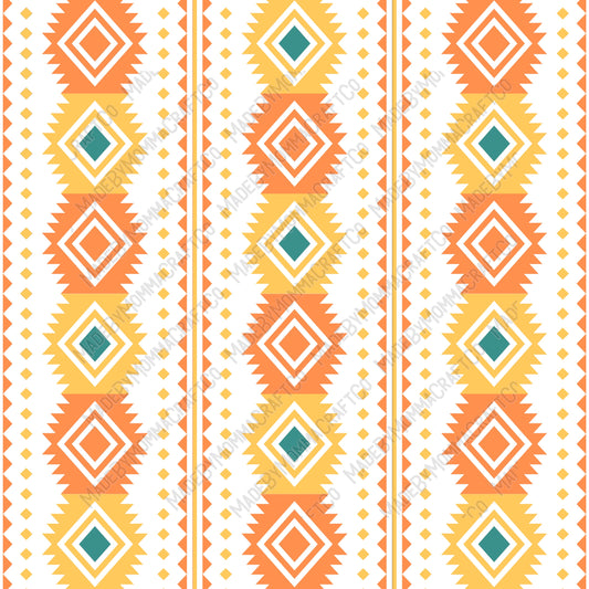 Orange And Yellow Aztec Patterns 3 - Vinyl Or Waterslide Seamless Wrap