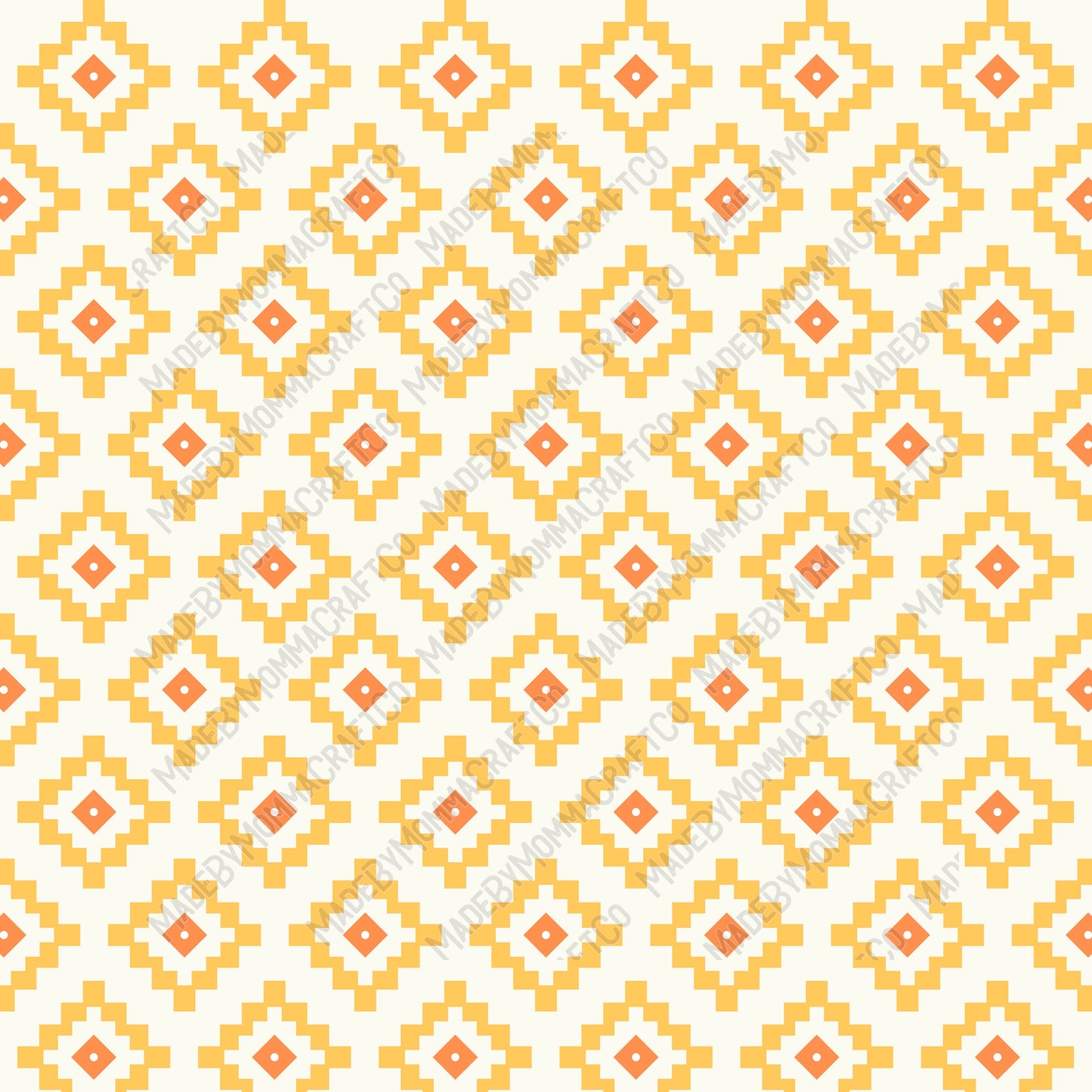 Orange And Yellow Aztec Patterns 4 - Vinyl Or Waterslide Seamless Wrap