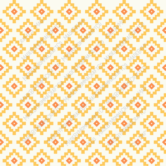 Orange And Yellow Aztec Patterns 4 - Vinyl Or Waterslide Seamless Wrap