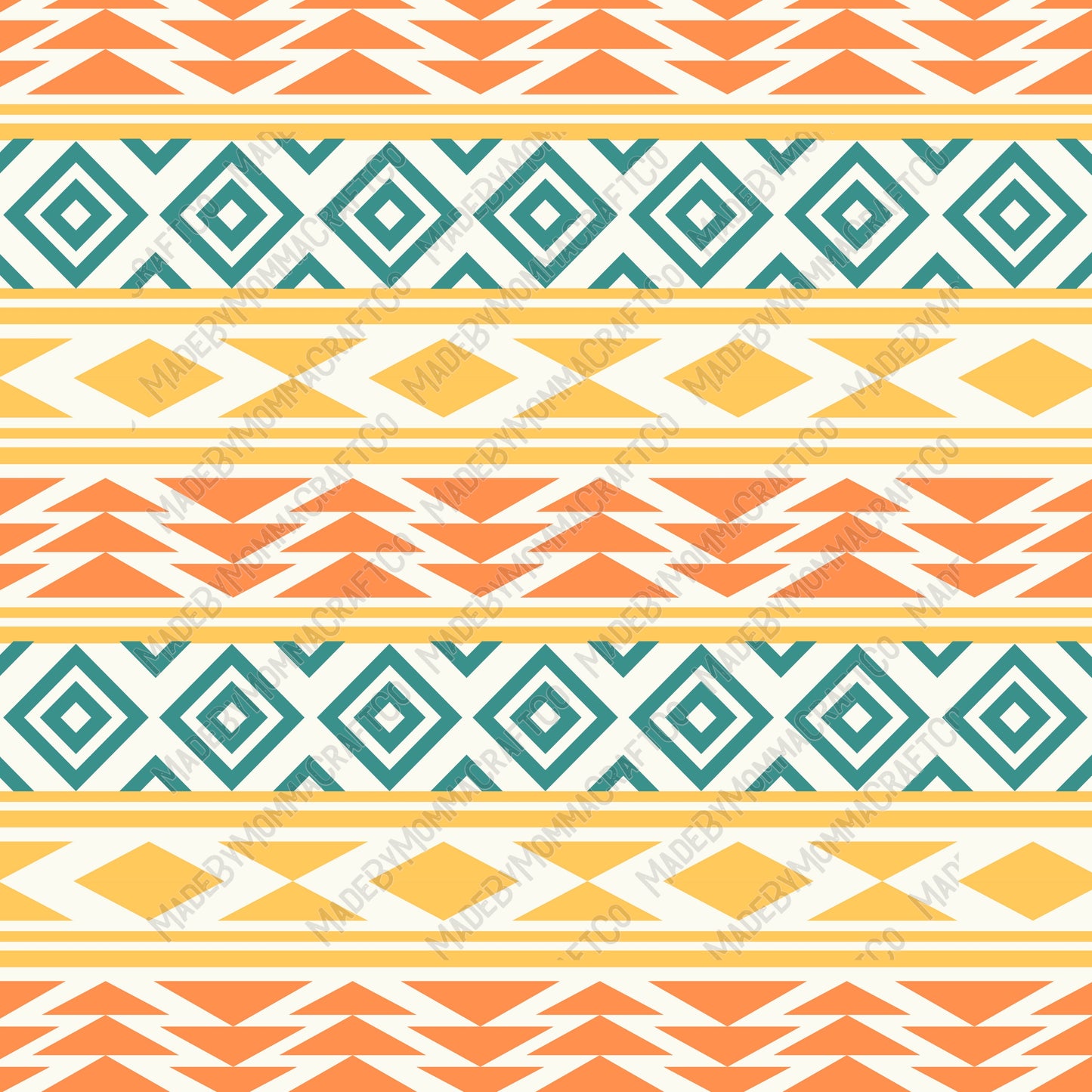 Orange And Yellow Aztec Patterns 5 - Vinyl Or Waterslide Seamless Wrap