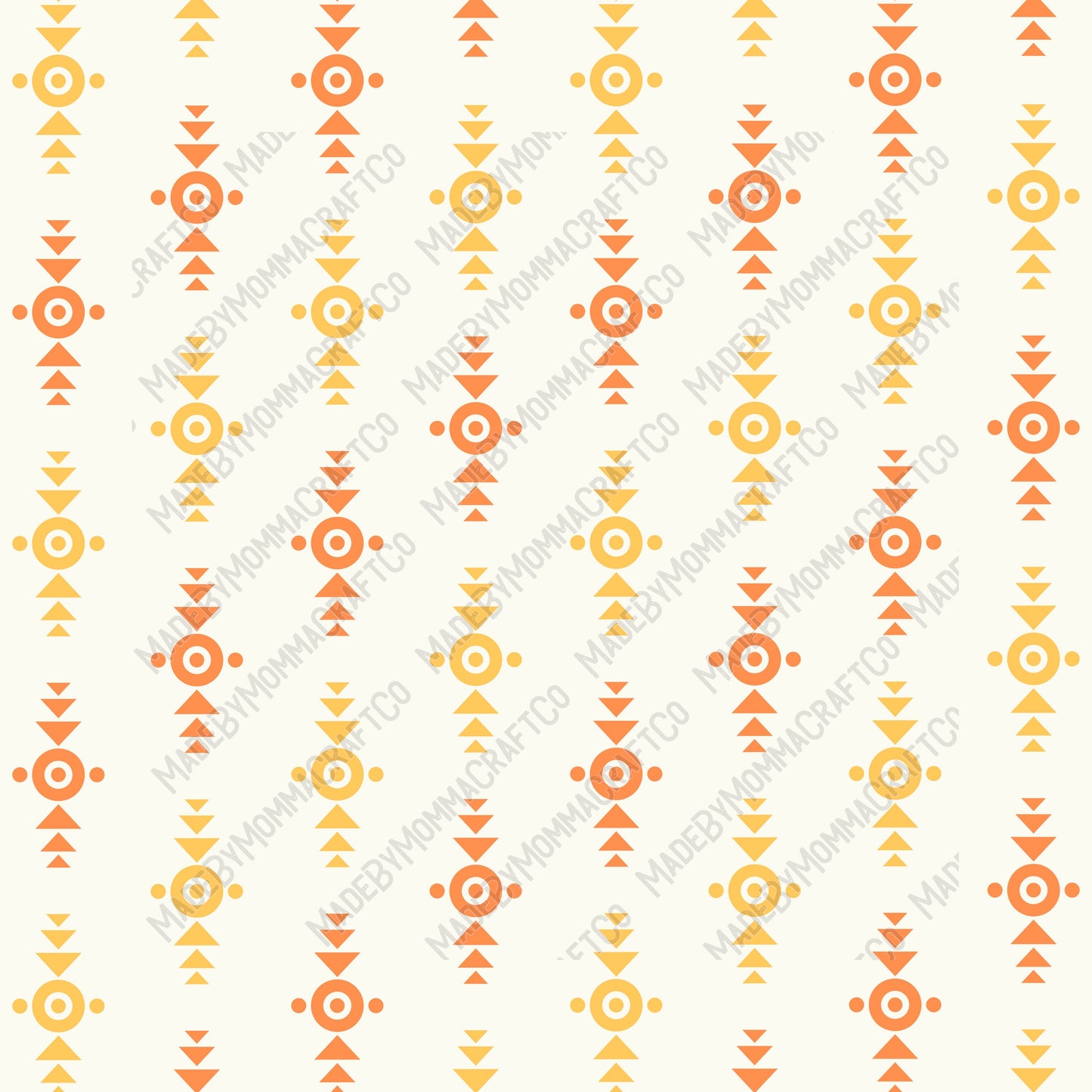 Orange And Yellow Aztec Patterns 6 - Vinyl Or Waterslide Seamless Wrap