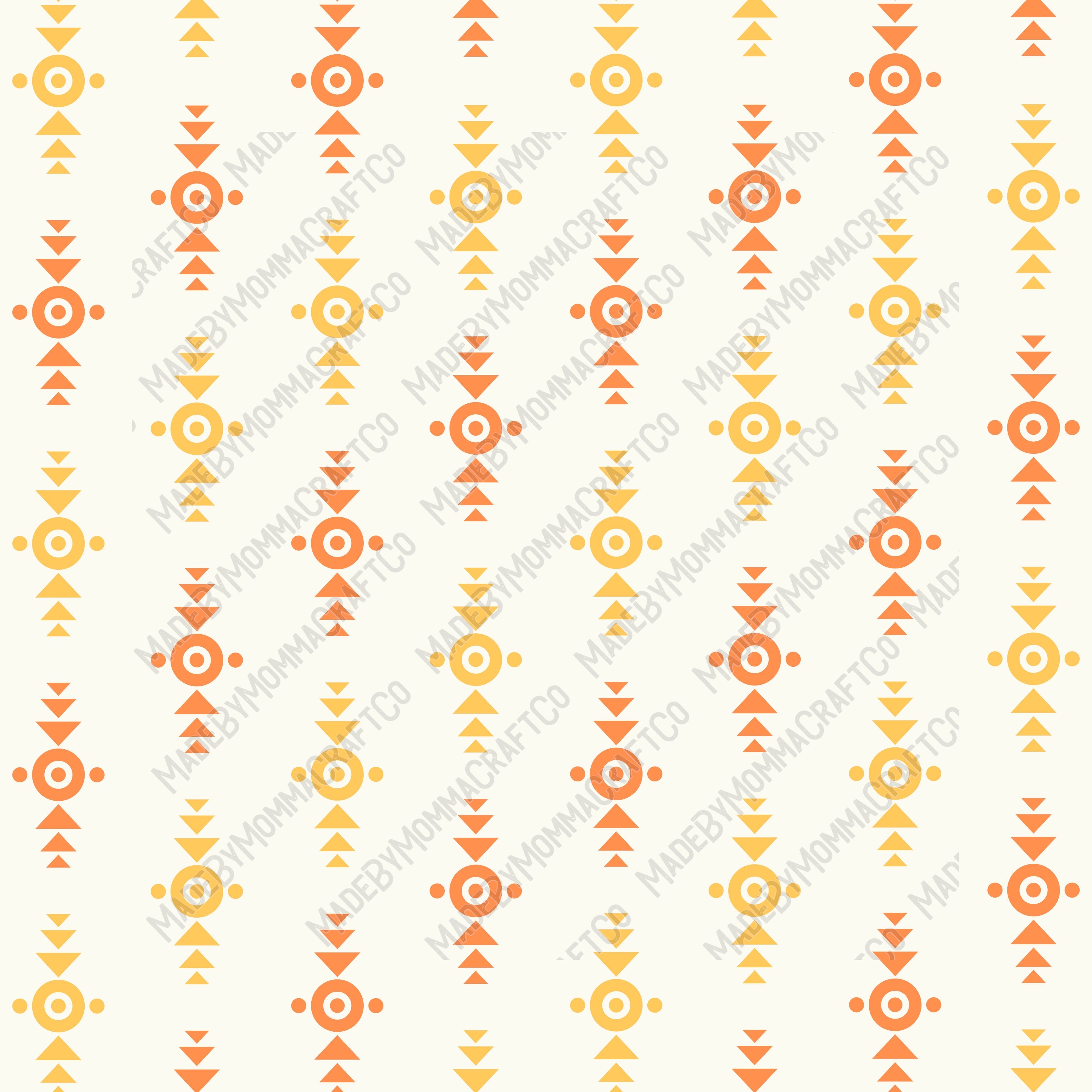 Orange And Yellow Aztec Patterns 6 - Vinyl Or Waterslide Seamless Wrap