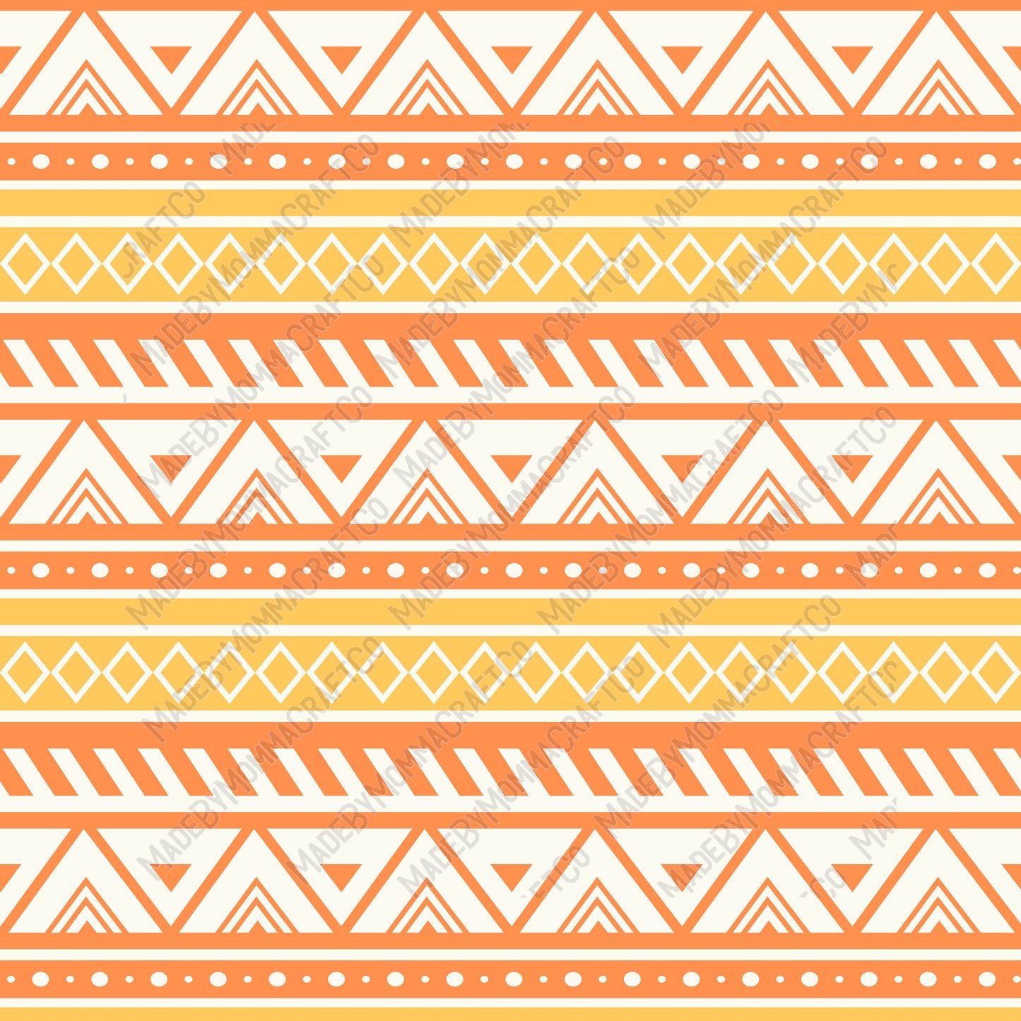 Orange And Yellow Aztec Patterns 9 - Vinyl Or Waterslide Seamless Wrap