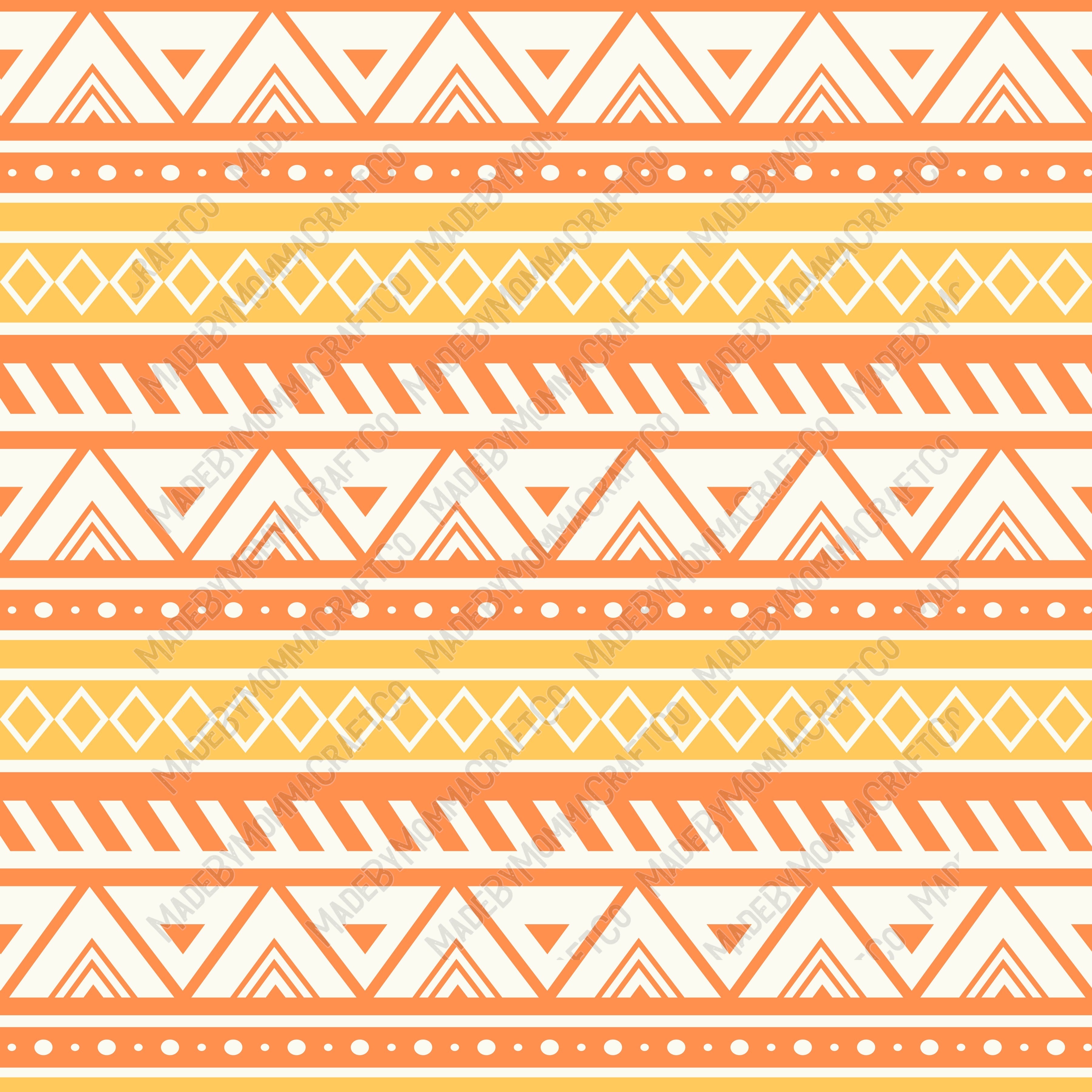 Orange And Yellow Aztec Patterns 9 - Vinyl Or Waterslide Seamless Wrap