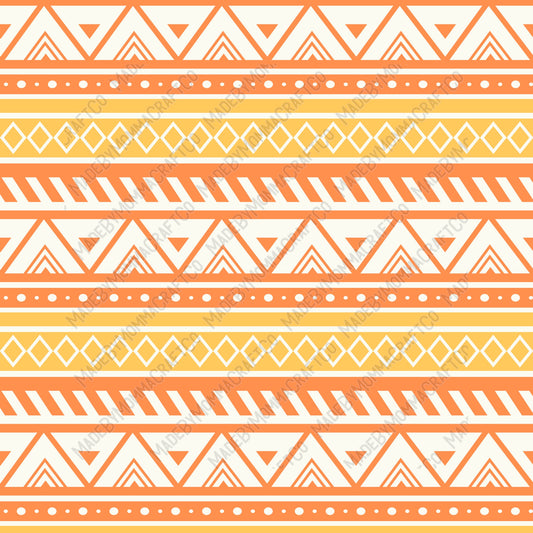 Orange And Yellow Aztec Patterns 9 - Vinyl Or Waterslide Seamless Wrap