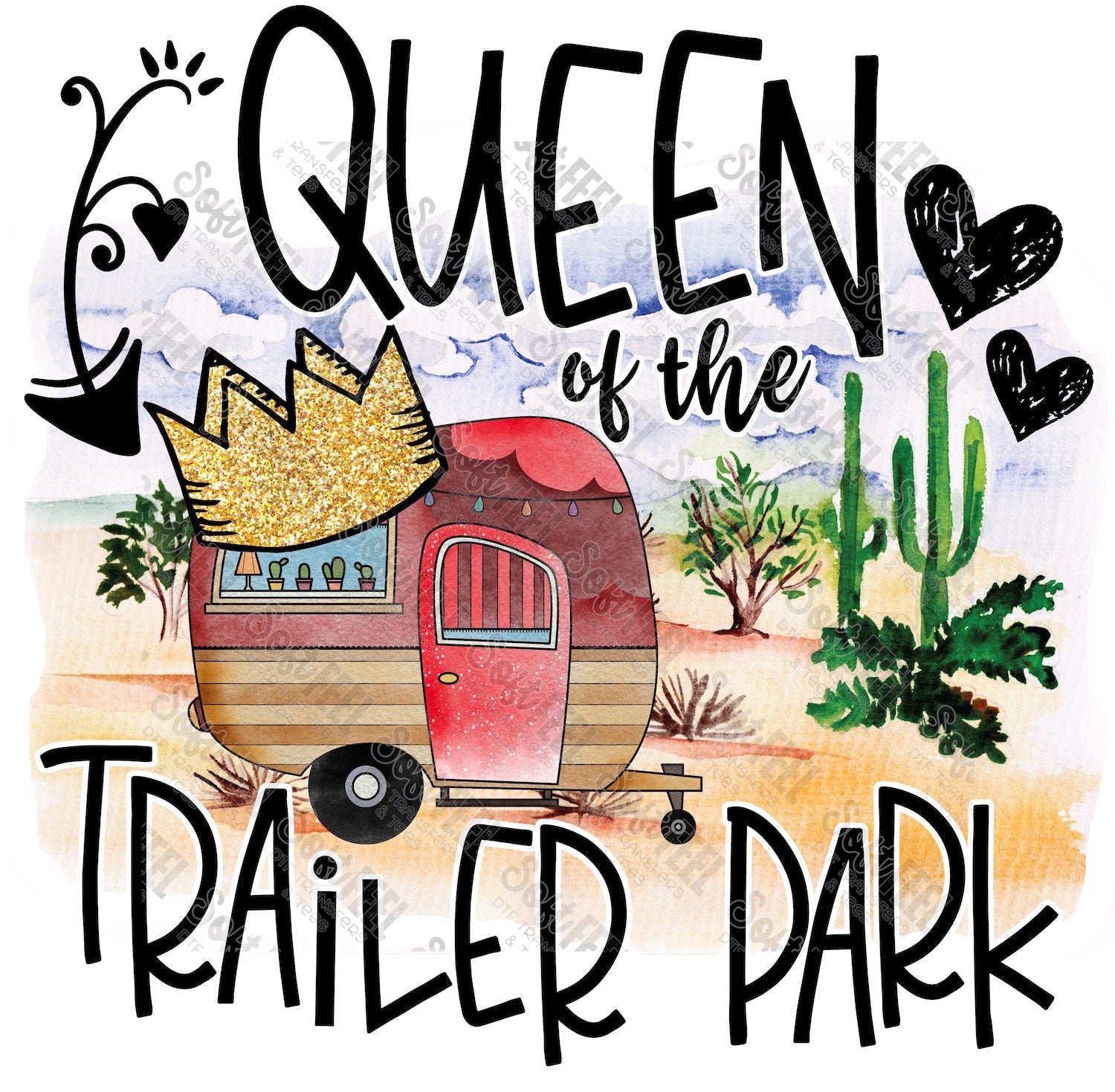 Outdoors - queen trailer park - Women&#39;s / Summer - Direct To Film Transfer / DTF - Heat Press Clothing Transfer
