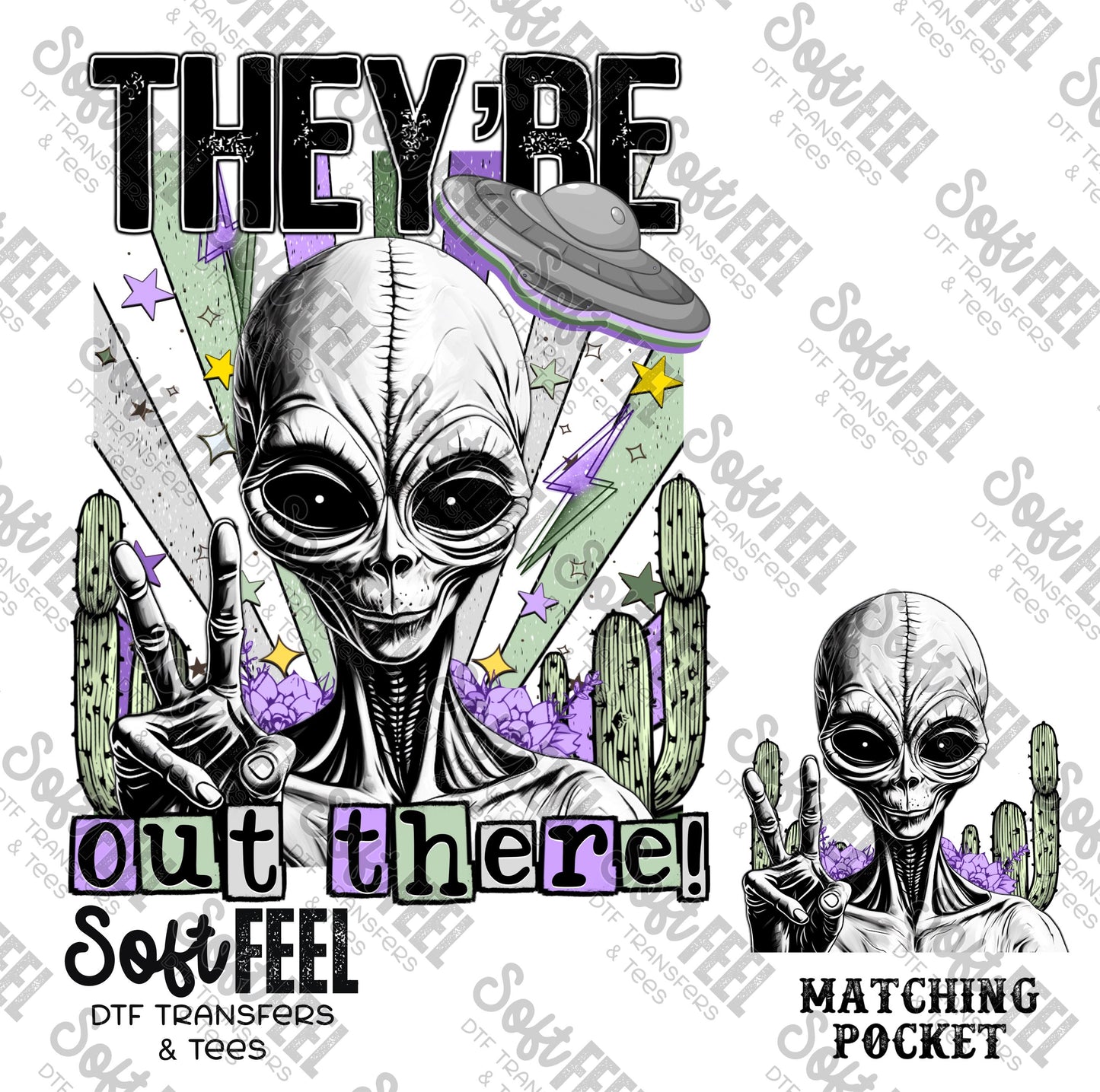 Out There Aliens - Direct To Film Transfer / DTF - Heat Press Clothing Transfer