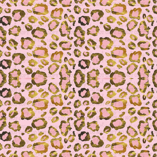 Pastel Pink & Gold Leopard - Vinyl Or Waterslide Seamless Wrap
