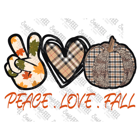 Peace Love Fall - Fall - Direct To Film Transfer / DTF - Heat Press Clothing Transfer