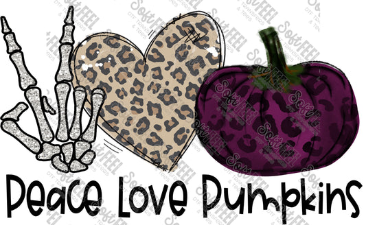 Peace Love Pumpkins - Halloween Horror - Direct To Film Transfer / DTF - Heat Press Clothing Transfer