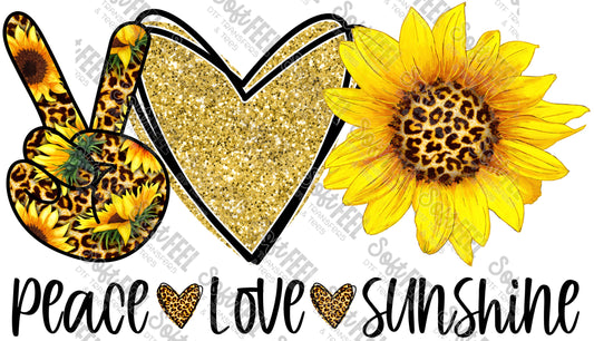 Peace Love Sunshine Leopard - Women's - Direct To Film Transfer / DTF - Heat Press Clothing Transfer