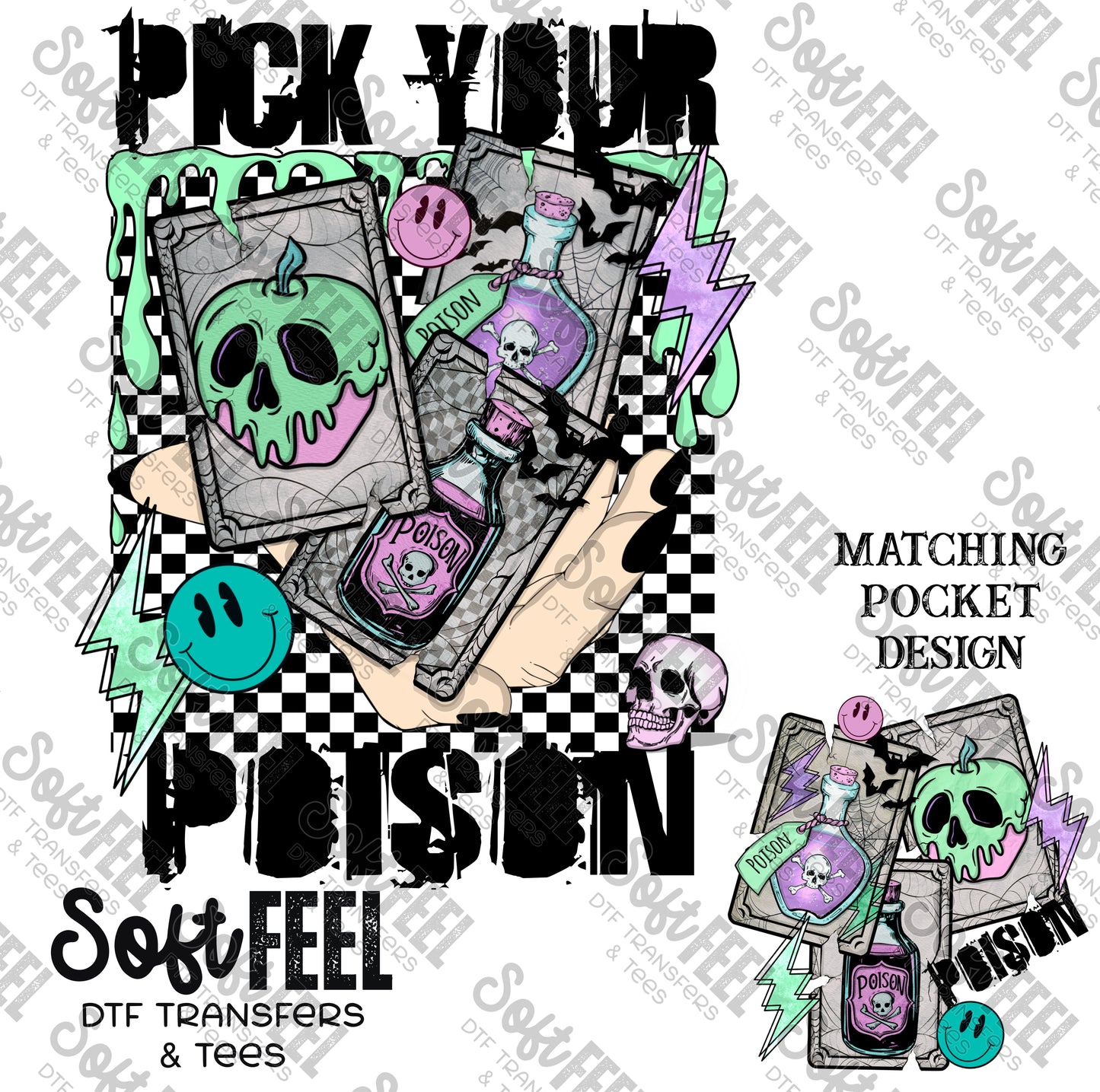 Pick Your Poison - Halloween / Horror - Direct To Film Transfer / DTF - Heat Press Clothing Transfer