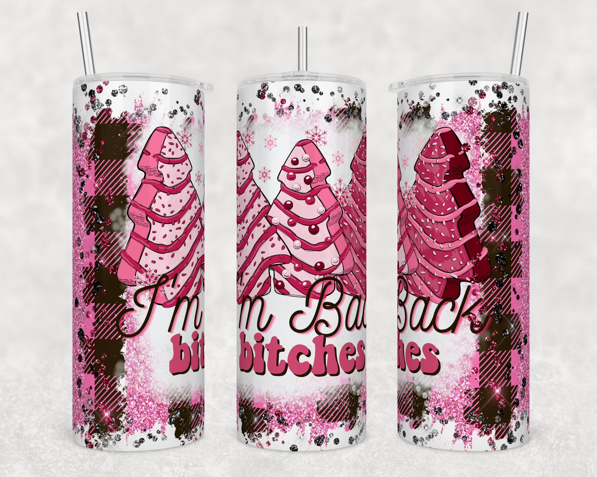 Pink Christmas B*tches - Sublimation or Waterslide Wrap - 20oz and 30oz