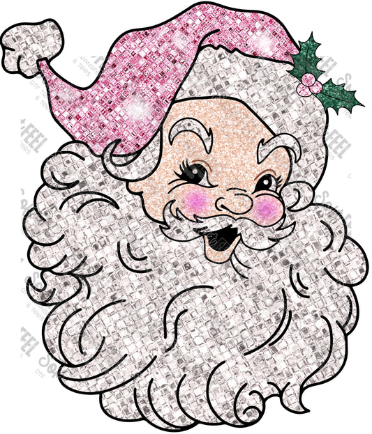 Pink Santa Claus - Christmas - Direct To Film Transfer / DTF - Heat Press Clothing Transfer