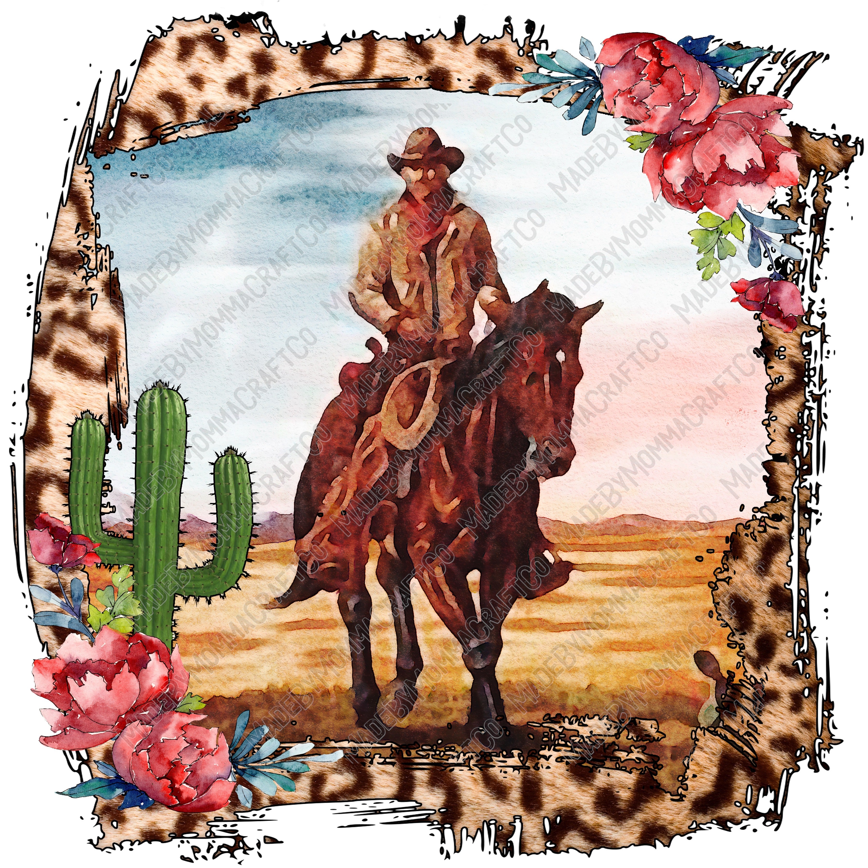 Vintage Cowboy - Country Western - Cheat Clear Waterslide™ or White Cast Sticker
