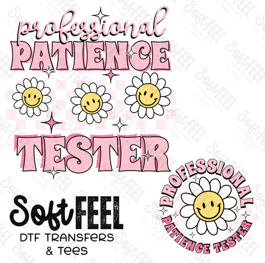 Professional Patience Tester Pink - Youth - Direct To Film Transfer / DTF - Heat Press Clothing Transfer