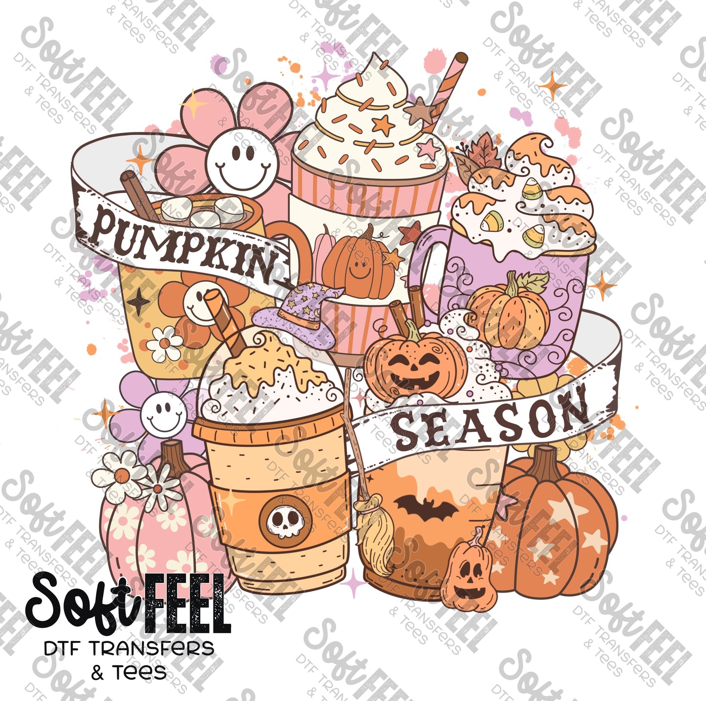 Pumpkin Season - Fall - Direct To Film Transfer / DTF - Heat Press Clothing Transfer