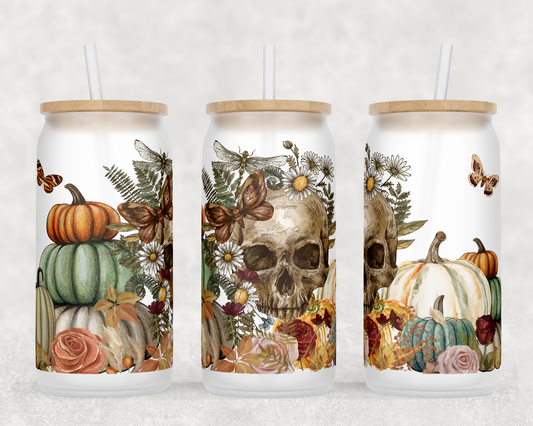 Pumpkin Skull Sublimation Libbey Can Wrap