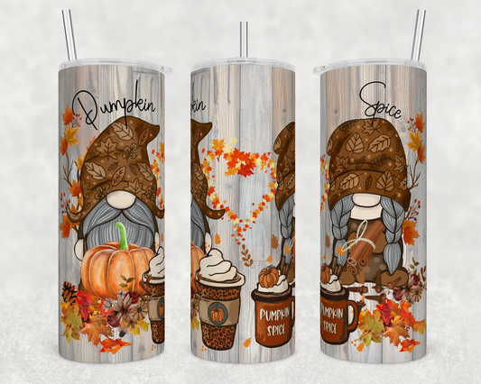 Pumpkin Spice Gnome - Sublimation or Waterslide Wrap - 20oz and 30oz