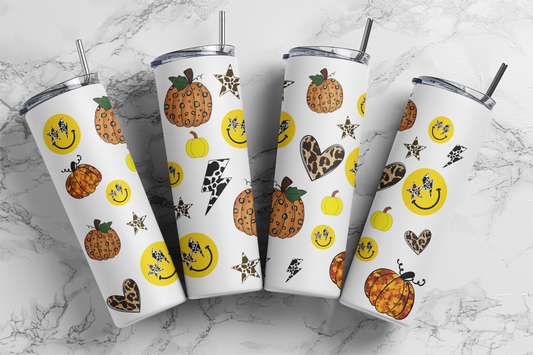 Halloween Smile Pumpkins Retro - Halloween - Sublimation or Waterslide Wrap - 20oz and 30oz