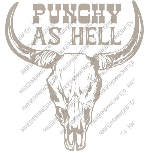 Punchy As Hell Skull - Country Western - Cheat Clear Waterslide™ or White Cast Sticker