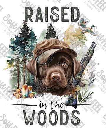 Raised In The Woods - Youth / Men&#39;s / Hunting - Direct To Film Transfer / DTF - Heat Press Clothing Transfer