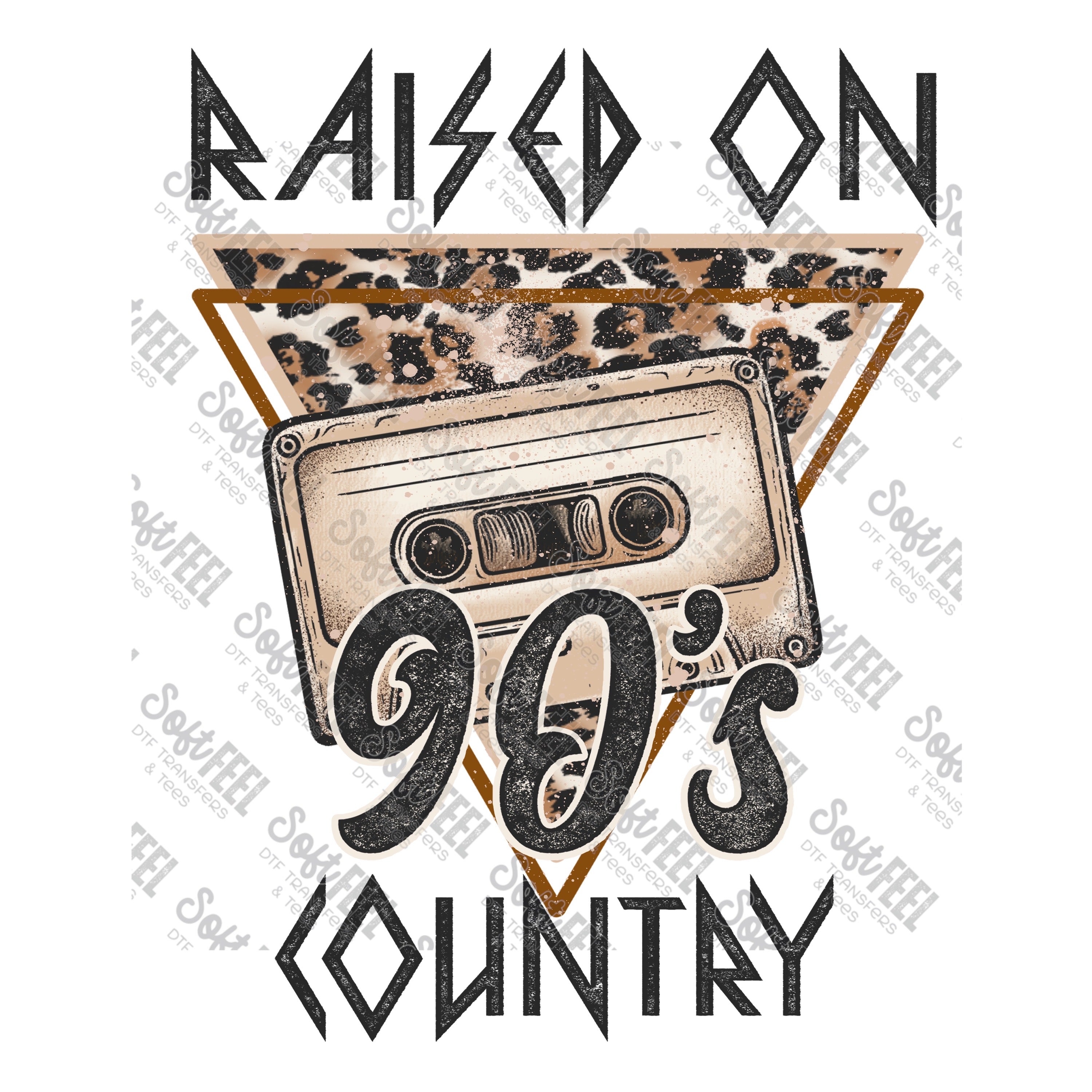 Raised On 90s Country Men&#39;s Retro - Country Western - Direct To Film Transfer / DTF - Heat Press Clothing Transfer