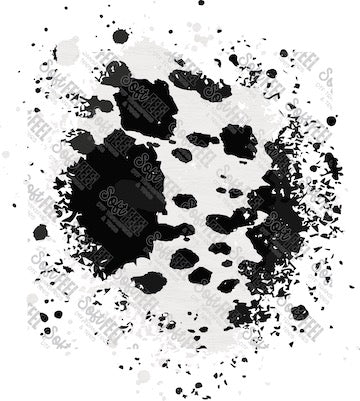 Realistic Black Cow Patch 1 - Patches &amp; Patterns - Direct To Film Transfer / DTF - Heat Press Clothing Transfer