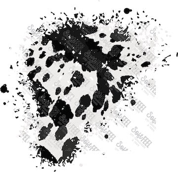 Realistic Black Cow Patch 2 - Patches &amp; Patterns - Direct To Film Transfer / DTF - Heat Press Clothing Transfer
