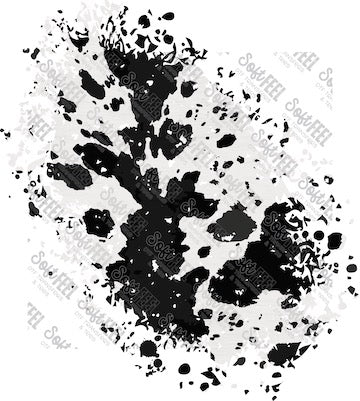Realistic Black Cow Patch 4 - Patches &amp; Patterns - Direct To Film Transfer / DTF - Heat Press Clothing Transfer