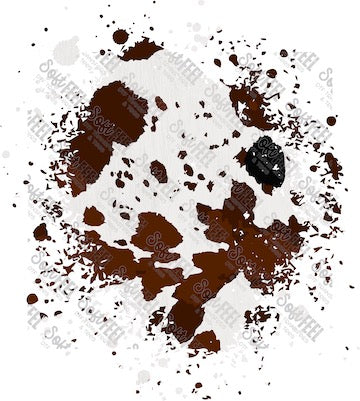 Realistic Brown Cow Patch 1 - Patches &amp; Patterns - Direct To Film Transfer / DTF - Heat Press Clothing Transfer