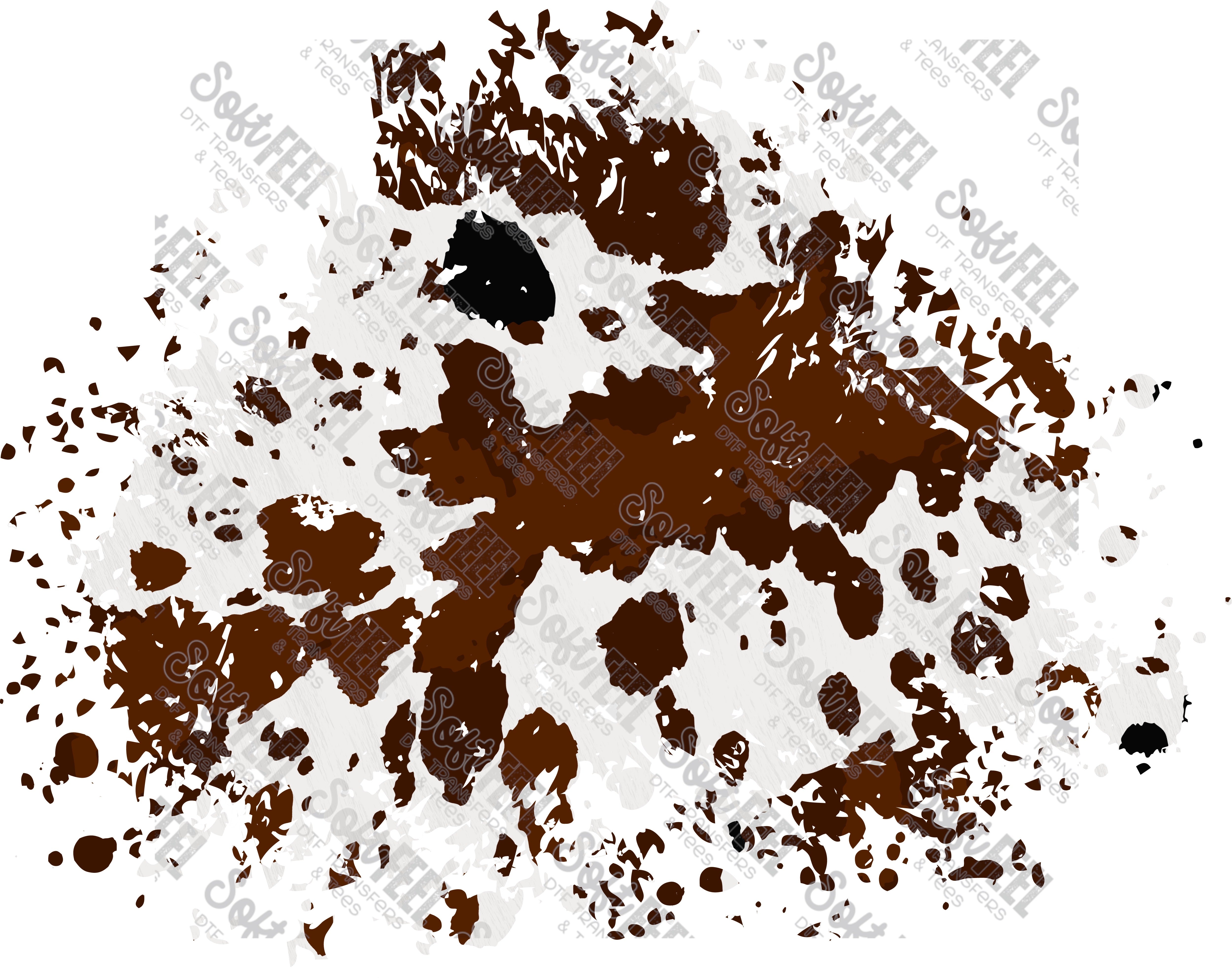 Realistic Brown Cow Patch 3 - Patches &amp; Patterns - Direct To Film Transfer / DTF - Heat Press Clothing Transfer