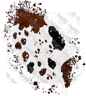 Realistic Brown Cow Patch 4 - Patches & Patterns - Direct To Film Transfer / DTF - Heat Press Clothing Transfer