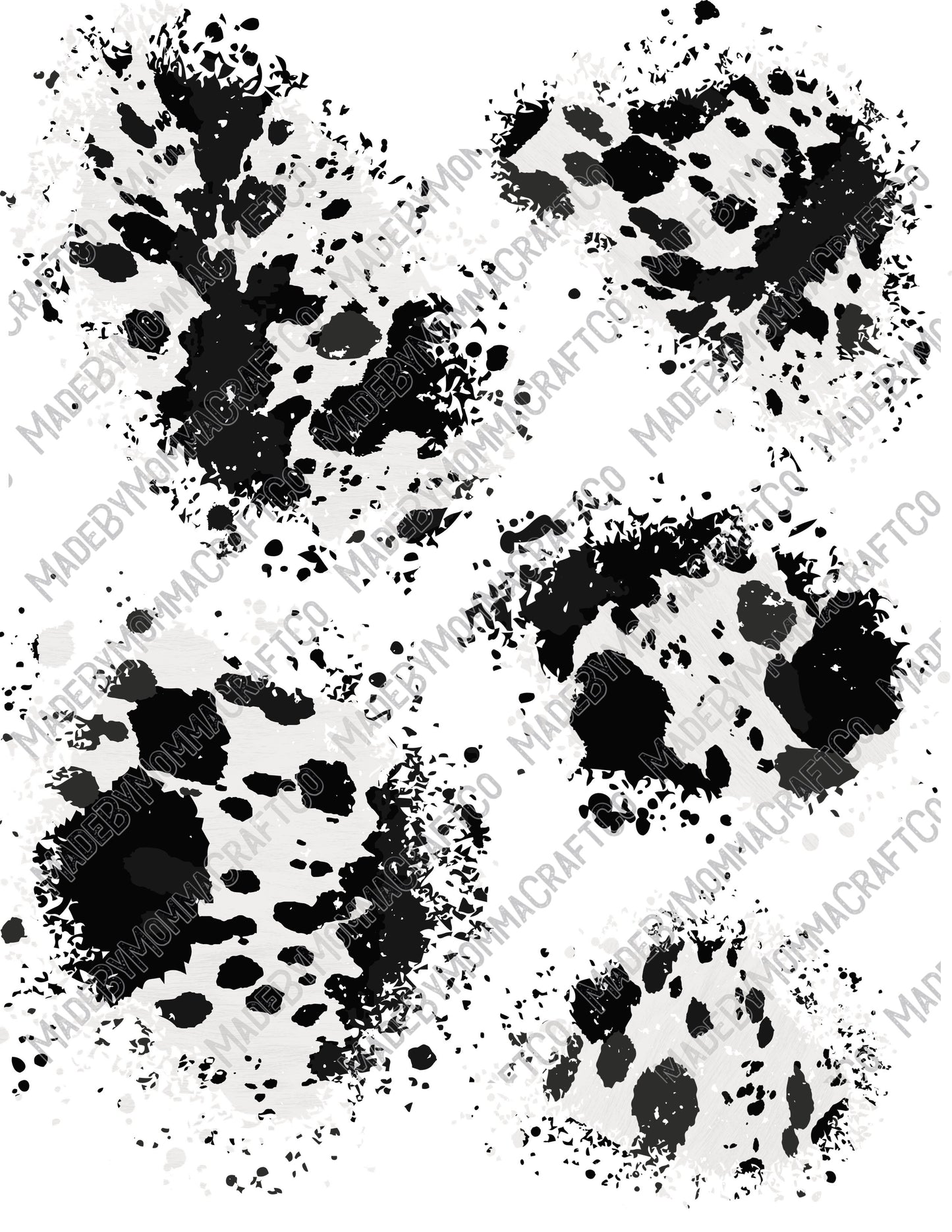 Realistic Black Cow - Patches or Patterns - Cheat Clear Waterslide™ or White Cast Sticker