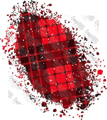 Red Buffalo Plaid Patch 4 - Patches &amp; Patterns - Direct To Film Transfer / DTF - Heat Press Clothing Transfer